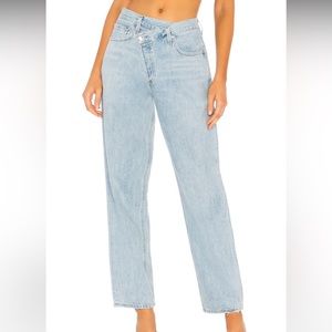 agolde criss cross jeans in suburbia